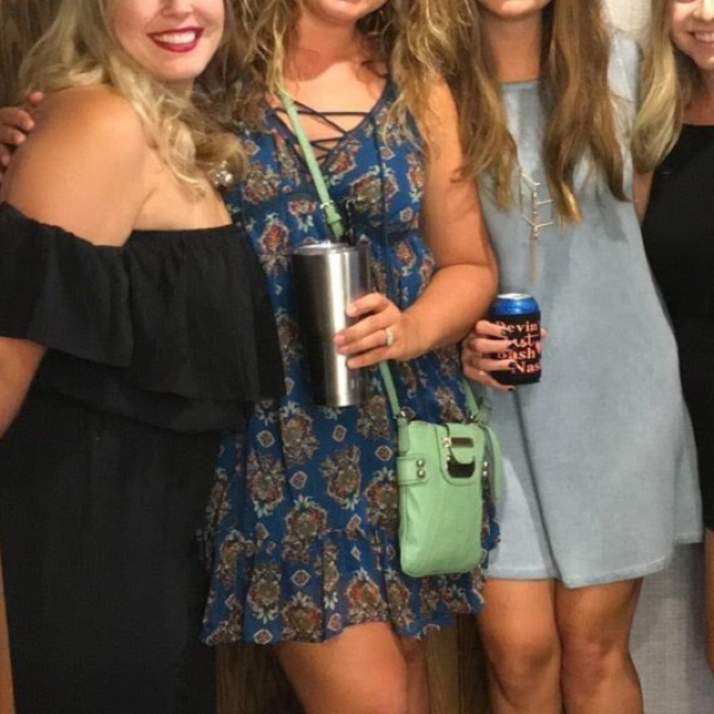 Flowy Navy Pattern Dress